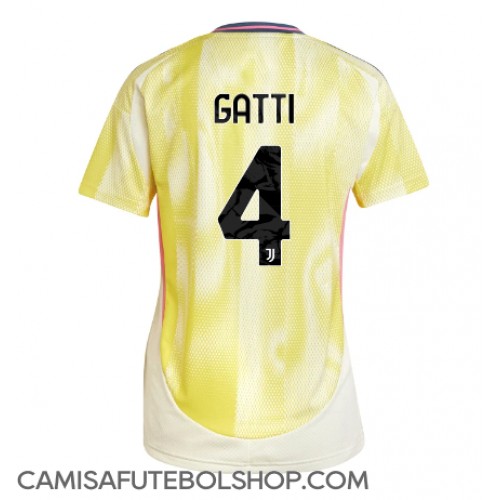 Camisa de time de futebol Juventus Federico Gatti #4 Replicas 2º Equipamento Feminina 2024-25 Manga Curta